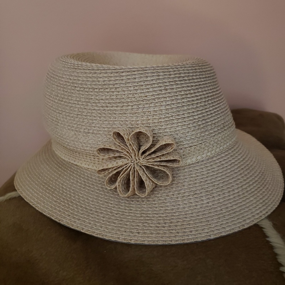 Vintage Frank Olive Saks Fifth Avenue Mid-Century Cloche Straw Sun Hat Woven